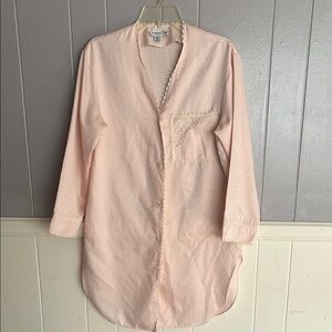 Vintage Christian Dior lingerie button front satin gown M/L see measurements